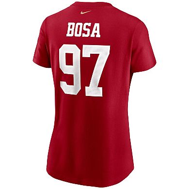Women's Nike Nick Bosa Scarlet San Francisco 49ers Name & Number T-Shirt