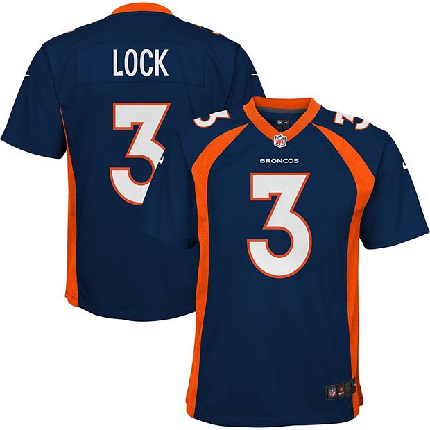 Youth Nike Drew Lock Navy Denver Broncos Player Game Jersey