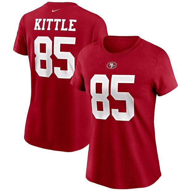 & Number George Scarlet Francisco San Name Nike 49ers T-Shirt Women\'s Kittle