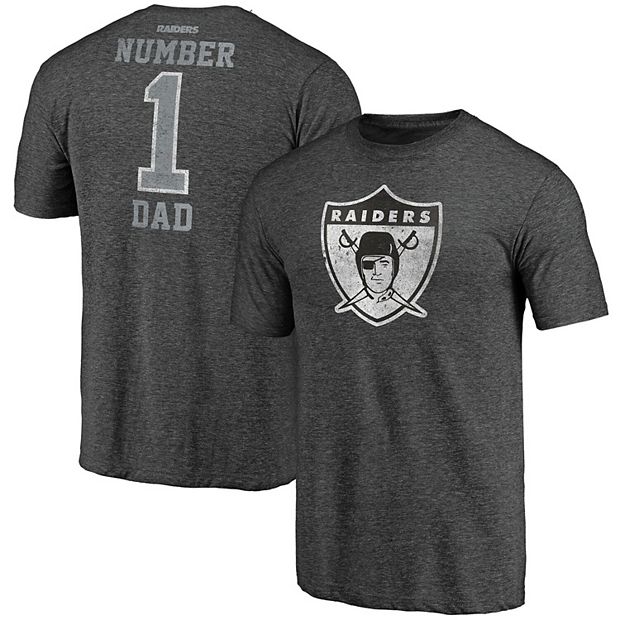 Men's Fanatics Branded Heathered Charcoal Las Vegas Raiders Greatest Dad  Retro Tri-Blend T-Shirt