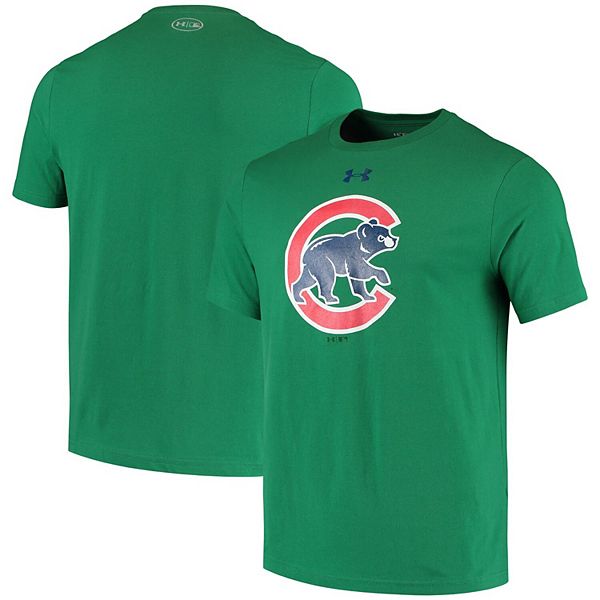 Men's Under Armour Green Chicago Cubs Team Logo Tri-Blend Performance T- Shirt