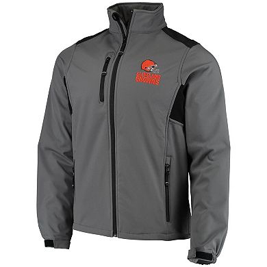 Men's Dunbrooke Charcoal Cleveland Browns Circle Softshell Fleece Full-Zip Jacket