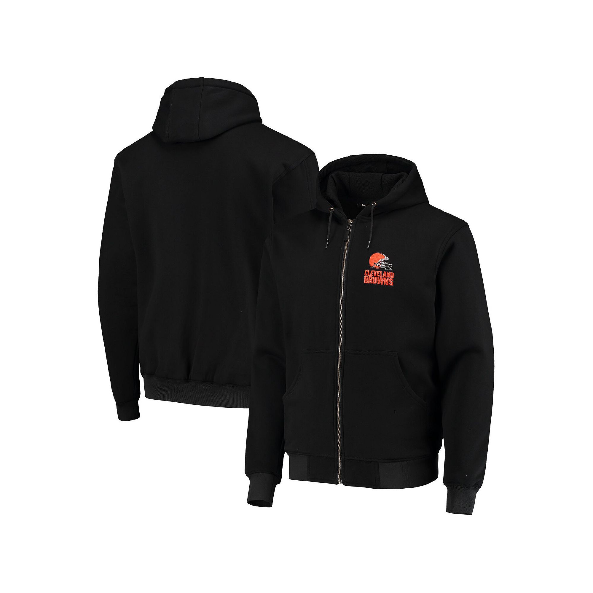 Mens Dunbrooke Black Cleveland Browns Craftsman Thermal-Lined Full-Zip Hoo