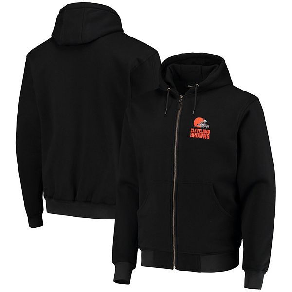 Men's Dunbrooke Black Cleveland Browns Craftsman Thermal-Lined Full-Zip  Hoodie