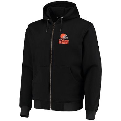 Men's Dunbrooke Black Cleveland Browns Craftsman Thermal-Lined Full-Zip Hoodie