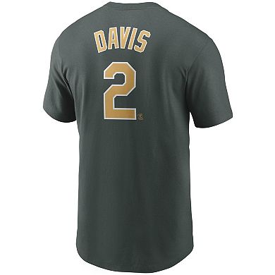 Men's Nike Khris Davis Green Oakland Athletics Name & Number Team T-Shirt
