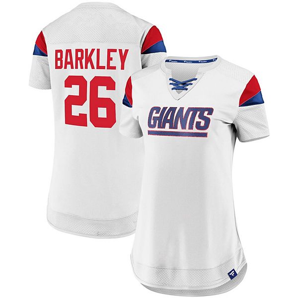 Women's Fanatics Branded Saquon Barkley White New York Giants Athena Name &  Number Fashion Top