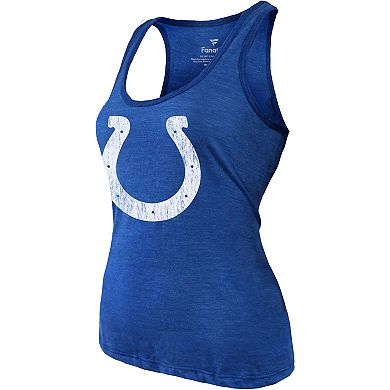 Women's Fanatics Branded Heathered Royal Indianapolis Colts Name & Number Tri-Blend Tank Top