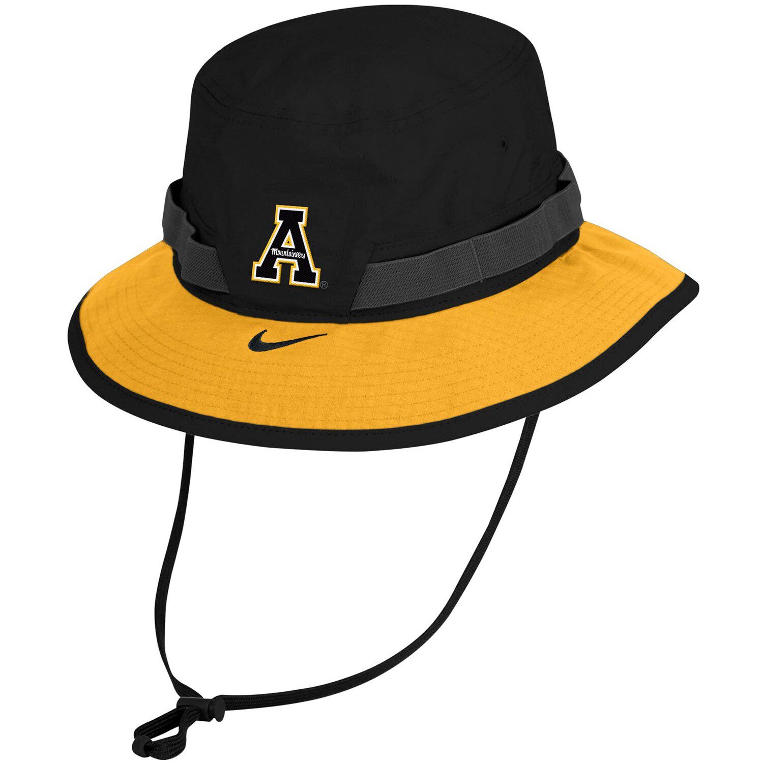 black and gold bucket hat
