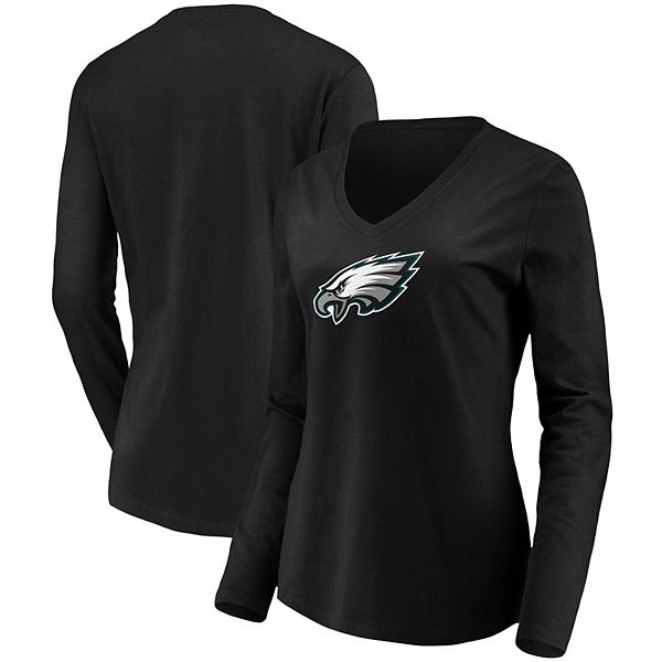 Women's Fanatics Branded Black Philadelphia Phillies Personalized Midnight Mascot Long Sleeve V-Neck T-Shirt Size: Large