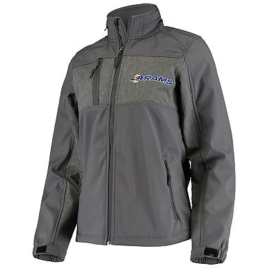 Women's Dunbrooke Charcoal Los Angeles Rams Zephyr Softshell Full-Zip Jacket