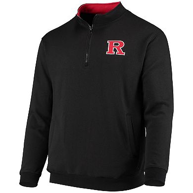Men's Colosseum Black Rutgers Scarlet Knights Tortugas Logo Quarter-Zip Jacket