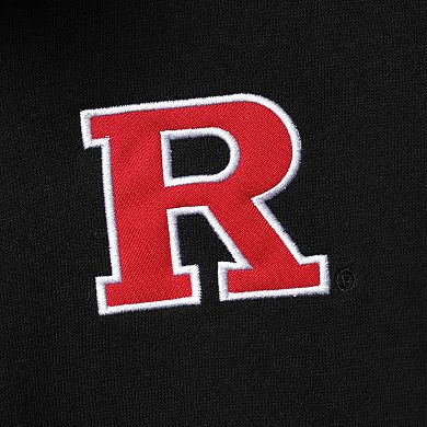 Men's Colosseum Black Rutgers Scarlet Knights Tortugas Logo Quarter-Zip Jacket
