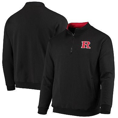 Men's Colosseum Black Rutgers Scarlet Knights Tortugas Logo Quarter-Zip Jacket