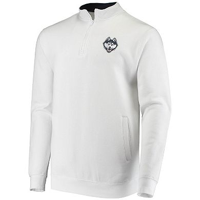 Men's Colosseum White UConn Huskies Tortugas Logo Quarter-Zip Jacket