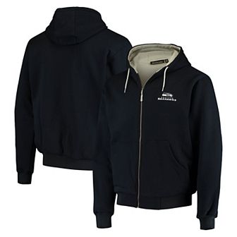 Men's Dunbrooke Navy Seattle Seahawks Craftsman Thermal-Lined Full-Zip Hoodie