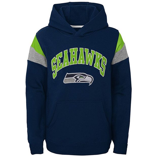 Youth College Navy Seattle Seahawks Logo Pullover Hoodie