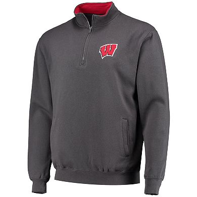 Men's Colosseum Charcoal Wisconsin Badgers Tortugas Logo Quarter-Zip Jacket
