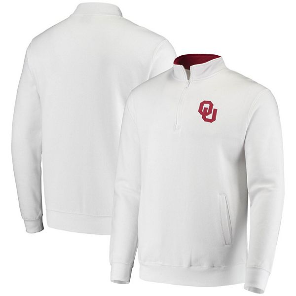 Men's Colosseum White Oklahoma Sooners Tortugas Logo Quarter-Zip Jacket