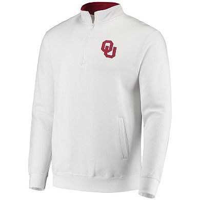 Men's Colosseum White Oklahoma Sooners Tortugas Logo Quarter-Zip Jacket