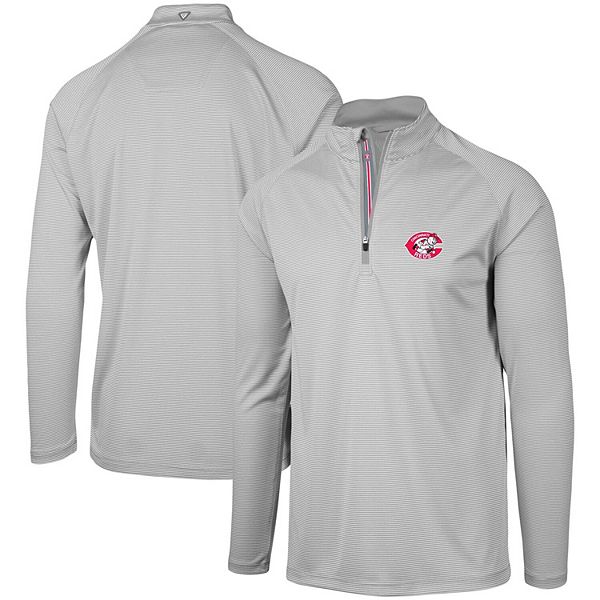 Men's Levelwear Gray Cincinnati Reds Orion Historic Logo Raglan Quarter