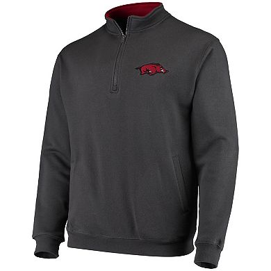 Men's Colosseum Charcoal Arkansas Razorbacks Tortugas Logo Quarter-Zip Jacket