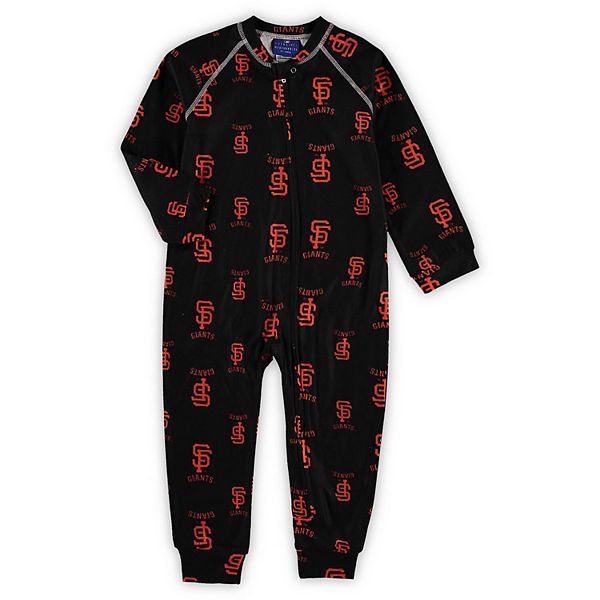 Newborn & Infant Black San Francisco Giants Raglan Full-Zip Sleeper