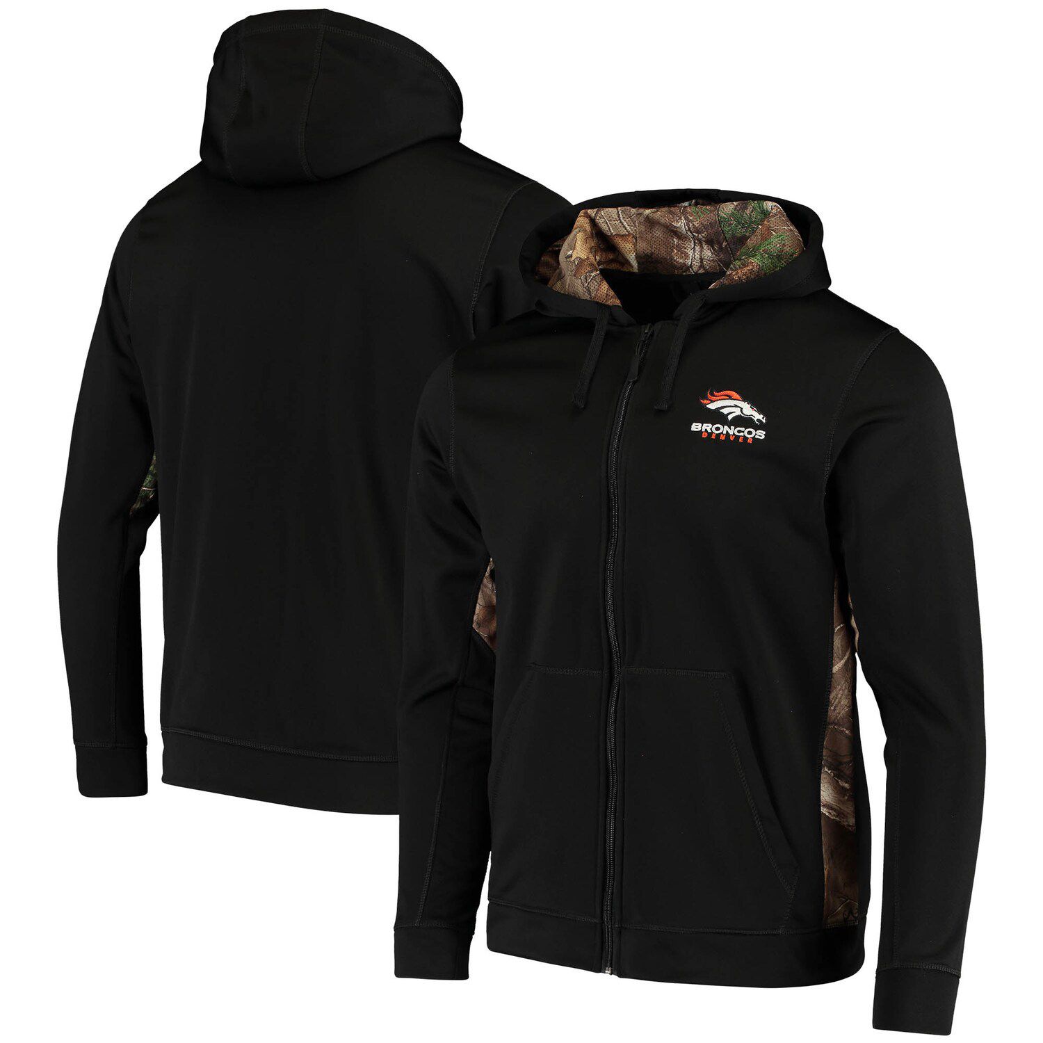 Women's New Era Black Denver Broncos Camo Full-Zip Hoodie Size: Small