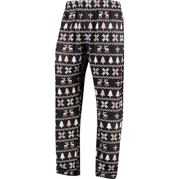 Men's Black New Orleans Saints Holiday Sleep Pants