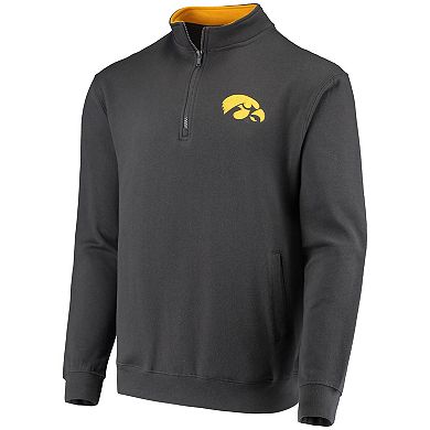 Men's Colosseum Charcoal Iowa Hawkeyes Tortugas Logo Quarter-Zip Jacket