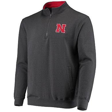 Men's Colosseum Charcoal Nebraska Huskers Tortugas Logo Quarter-Zip Jacket