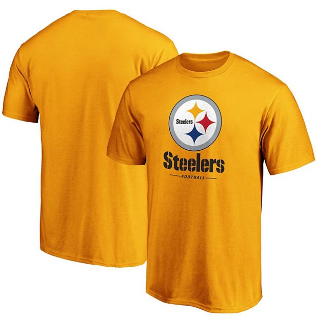 Men's Pittsburgh Steelers Fanatics Branded Gold Team Lockup Logo T-Shirt