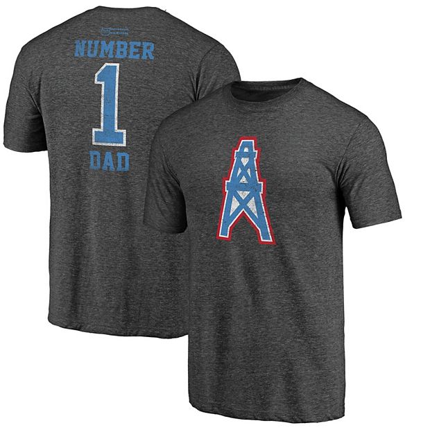 Men's Fanatics Branded Heathered Charcoal Houston Oilers Greatest Dad Retro  Tri-Blend T-Shirt