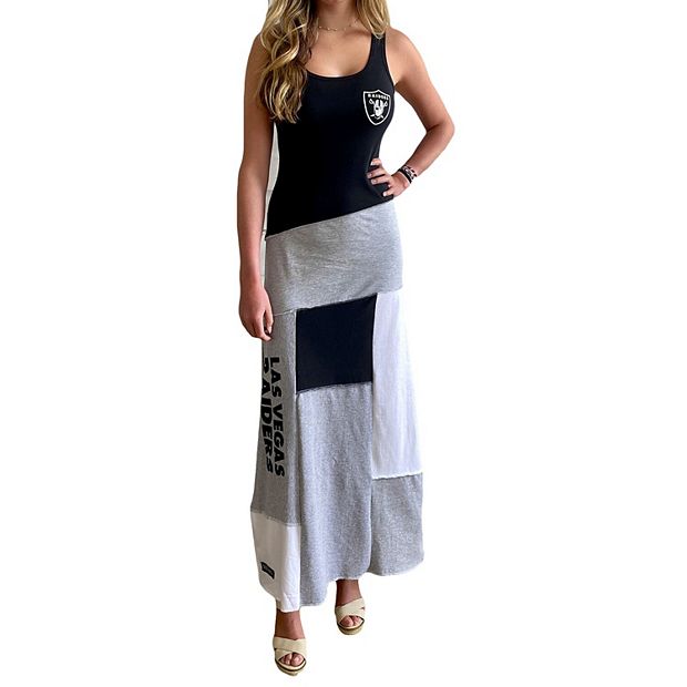 Women's Refried Apparel Black Las Vegas Raiders Tri-Blend Sleeveless Maxi  Dress