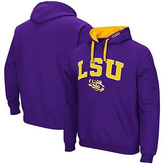 Men's Colosseum Purple LSU Tigers Big & Tall Arch & Logo 2.0 Pullover Hoodie