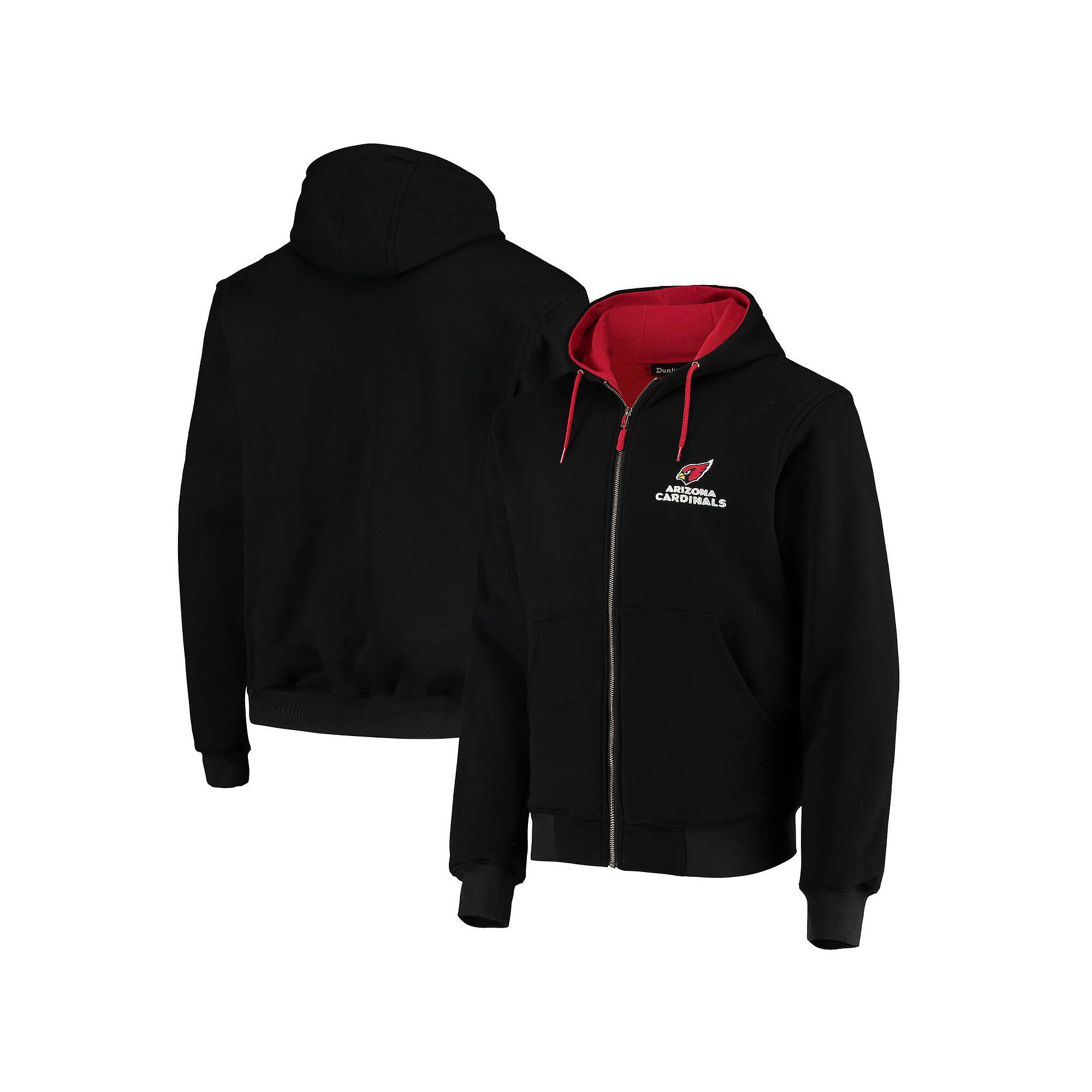 Mens Dunbrooke Black Arizona Cardinals Craftsman Thermal-Lined Full-Zip Ho