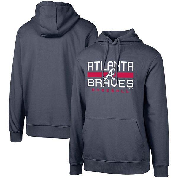 Levelwear Atlanta Braves Navy Blue Podium Long Sleeve Hoodie, Navy Blue, 80% Cotton / 20% POLYESTER, Size M, Rally House