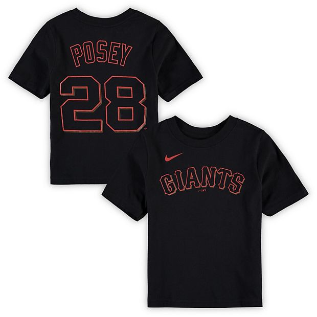 Youth Buster Posey Black San Francisco Giants Name & Number Team T