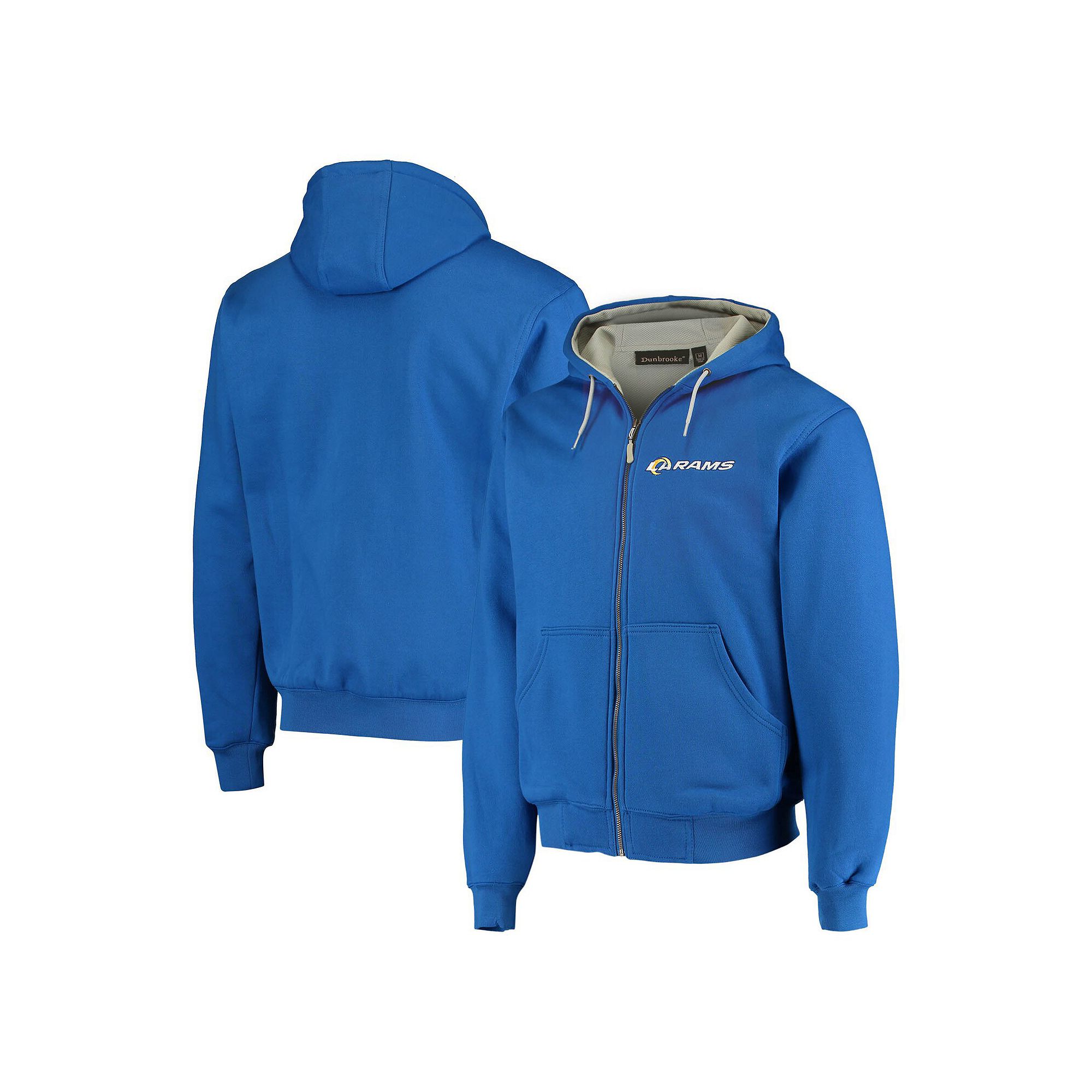 Mens Dunbrooke Royal Los Angeles Rams Craftsman Thermal-Lined Full-Zip Hoo