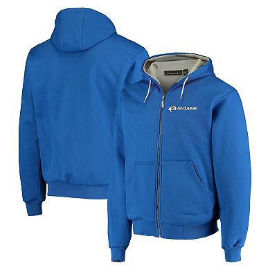 Men's Dunbrooke Royal Los Angeles Rams Craftsman Thermal-Lined Full-Zip Hoodie