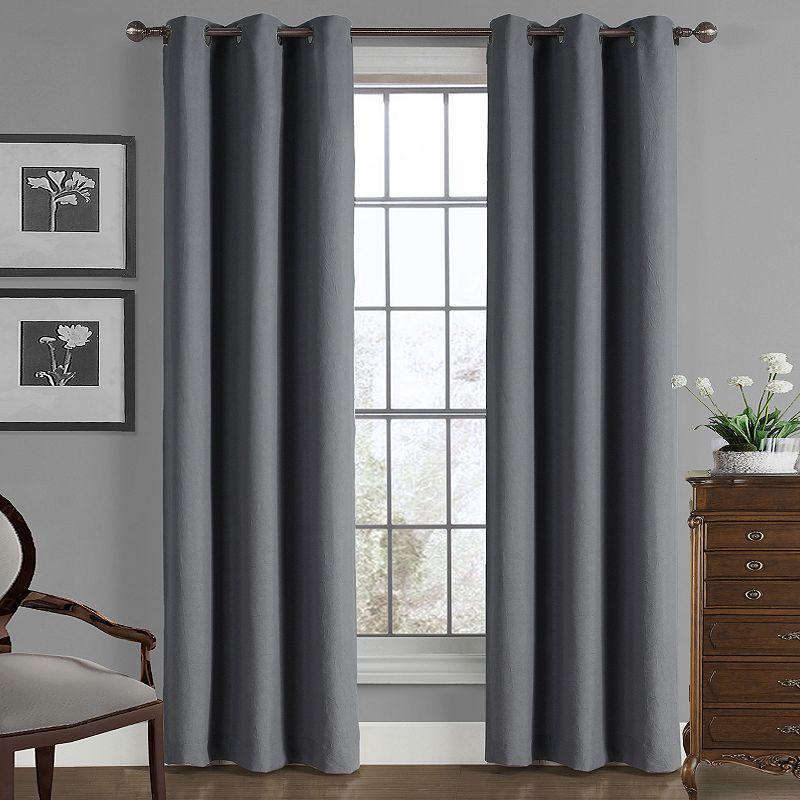 Carter Solid Crushed Window Curtain, Grey, 40X84 - 19002640 - Home Decor Style your window with a fresh look and create a p sku 19002640
