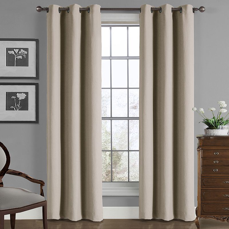 Carter Solid Crushed Window Curtain, Beig/Green, 40X84