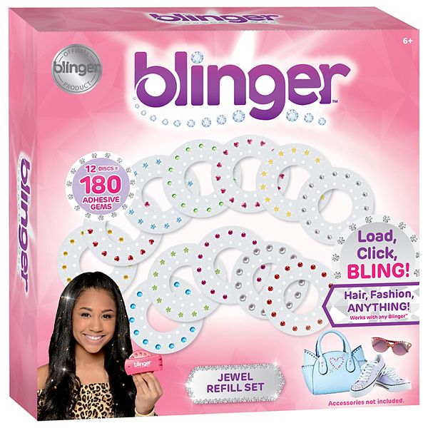 Blinger Jewel Refill Set - Includes 180 Gems In Multiple Shapes and Colors
