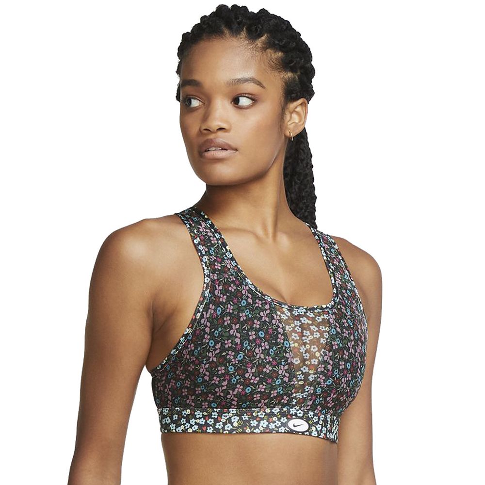 Nike Swoosh Women's Medium-Support Graphic Sports Bra Black