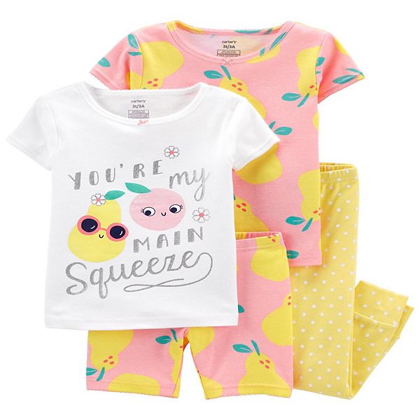 Baby Girl Carter's 4 Piece Cotton Pajama Set
