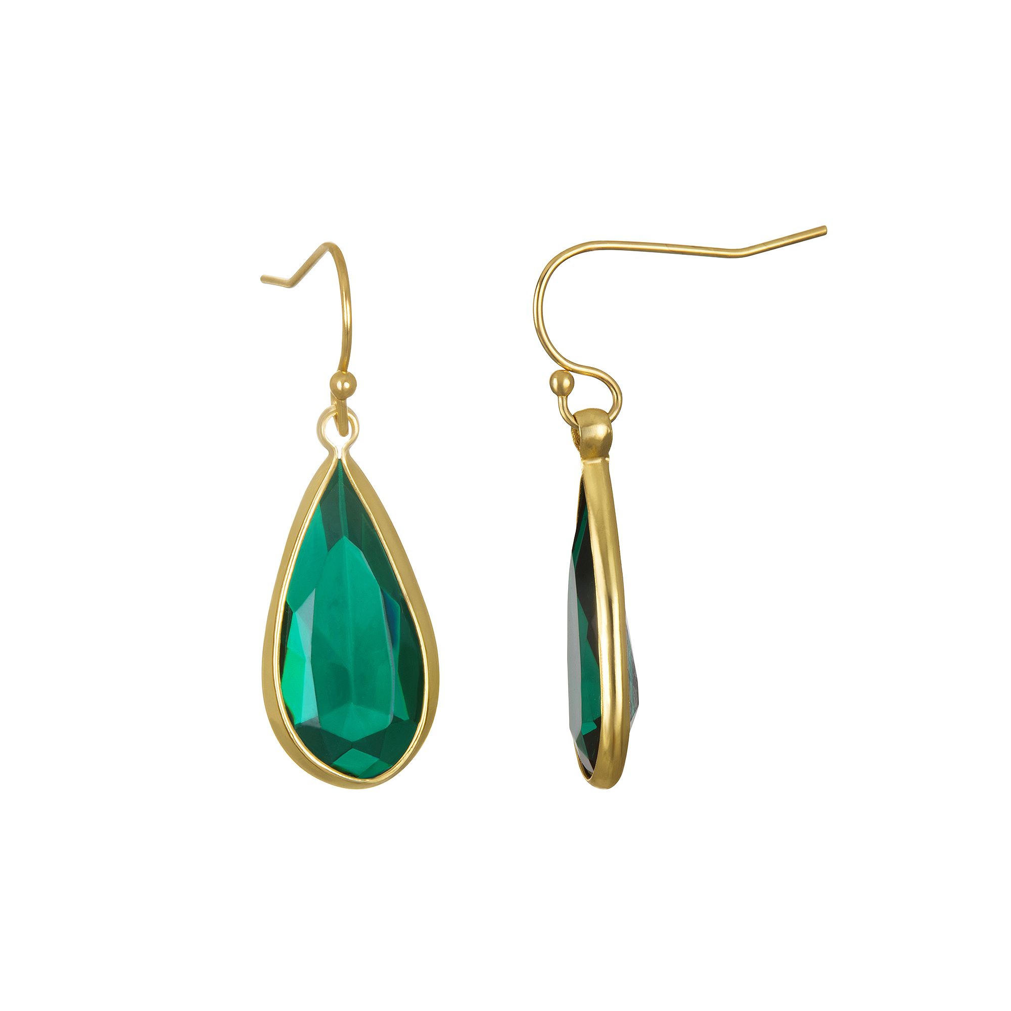 LC Lauren Conrad Simulated Crystal Nickel Free Tear Drop Earrings, Womens,