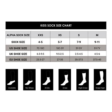 Kids Nike 6-Pack Everyday Cushioned Dri-FIT Crew Socks