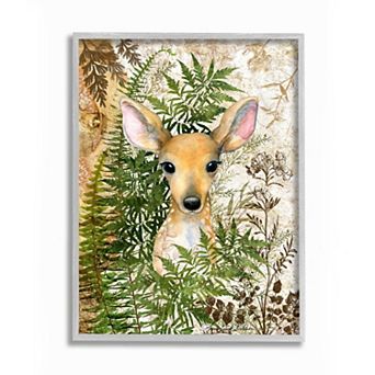 Stupell Home Decor Rustic Baby Fawn Silver Finish Framed Wall Art