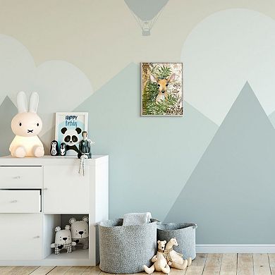 Stupell Home Decor Rustic Baby Fawn Silver Finish Framed Wall Art