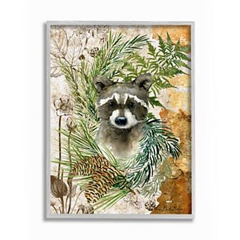 Stupell Home Decor Baby Raccoon Silver Finish Framed Wall Art
